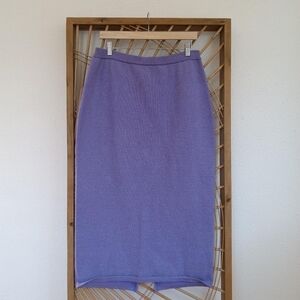 Vintage Draper's & Damon's Purple Knit Metallic Skirt / Size Large